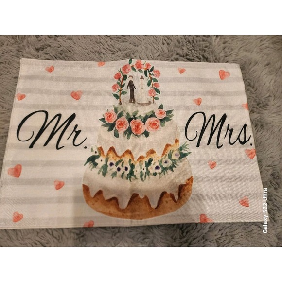 GEEORY Other - Mr. & Mrs. Wedding Anniversary Placemats 12"x18" Set of 4, Table Decor NEW